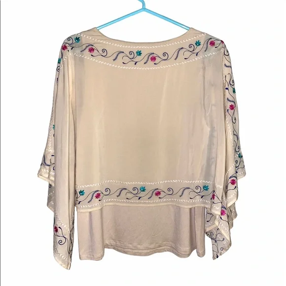 Chicos Gorgeous embroidered boho layered top Sm O - Picture 7 of 15